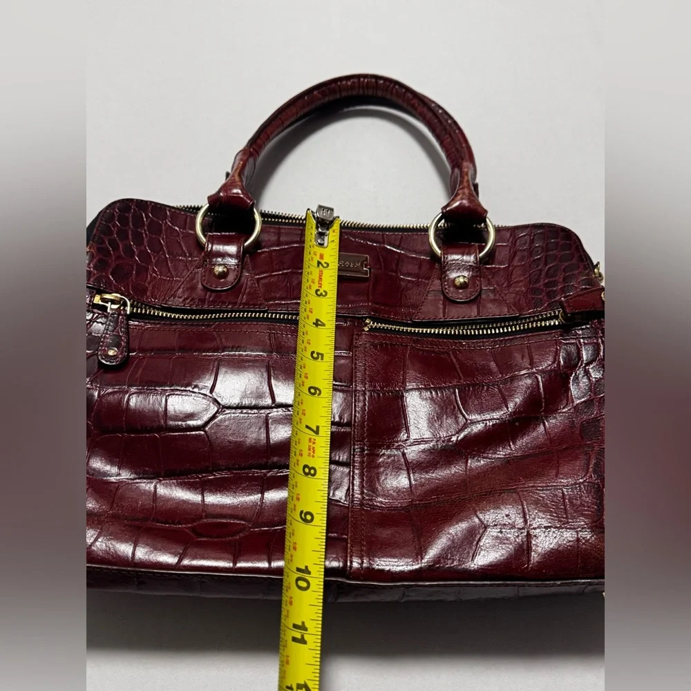 Modalu ‘Pippa’ Original Size Handbag in Reddish Brown Croc